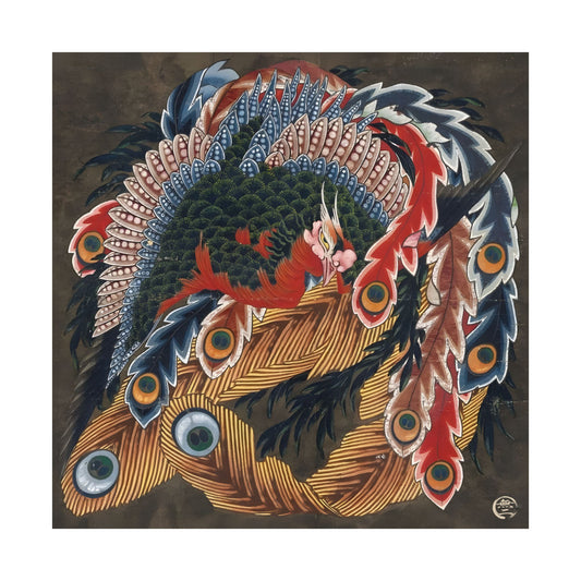 Hokusai Hou-ou Phoenix Art Poster - Japanese Vintage Matte Wall Art Print, Asian Mythological Home Decor | MU-NI Japan