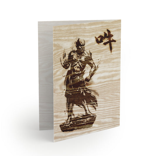 Nioh Guardian Buddhist Art Postcards - Modern Zen Pyrography Style (8, 16, and 24 pcs) , Japanese Spiritual Protection NI3P | MU-NI Japan