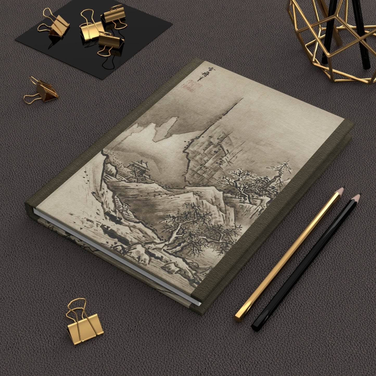 Sesshu Autumn & Winter Landscape Hardcover Journal Matte - Zen Japanese Ink Art National Treasure Notebook | RHC 009 MU-NI Japan
