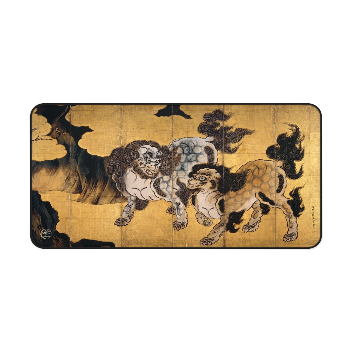 Kano Eitoku Karashishi - Screen Art Desk Mat 16x32inch Japanese Art Large Mouse Pad | RHC MU-NI Japan