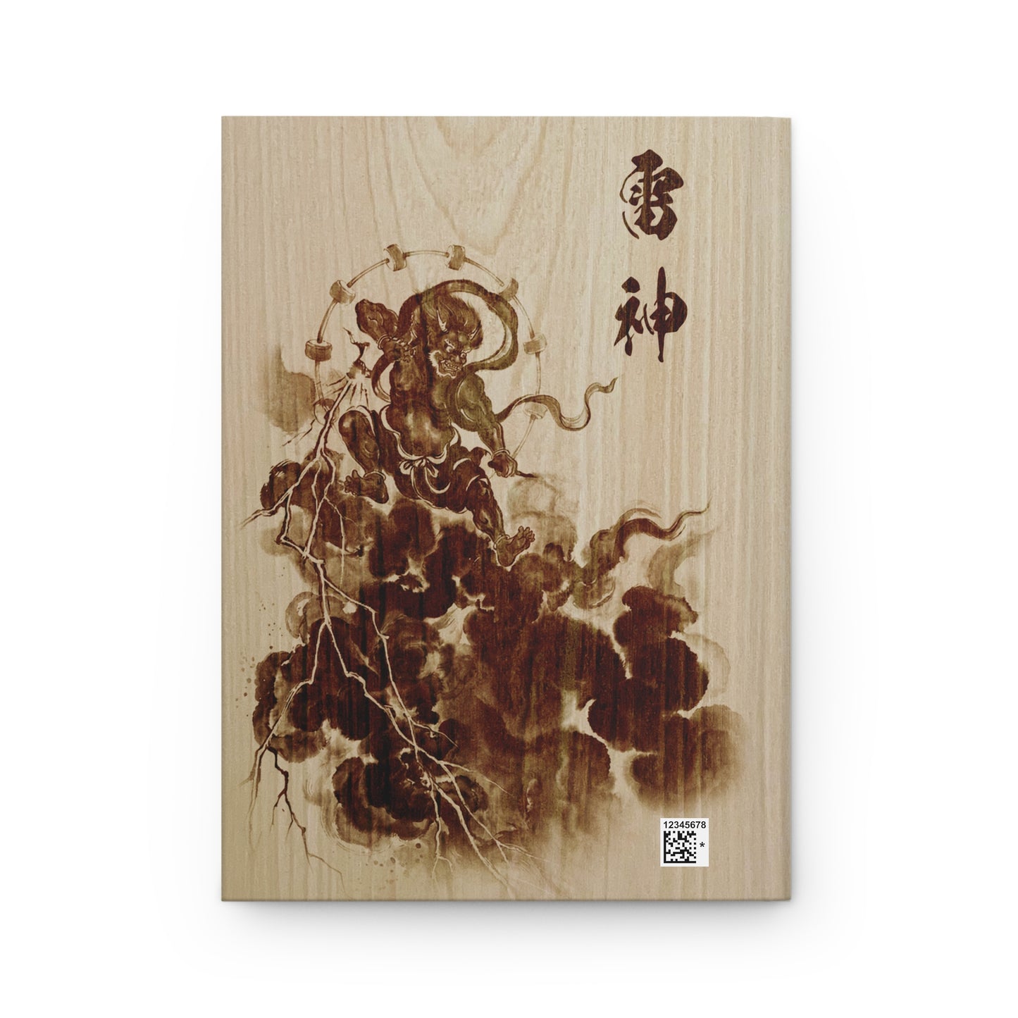 Japanese Mythology Fujin & Raijin Matte Hardcover Journal - Wood-Burning Style, pyrography style Flow and Inspiration FR1J | MU-NI Japan