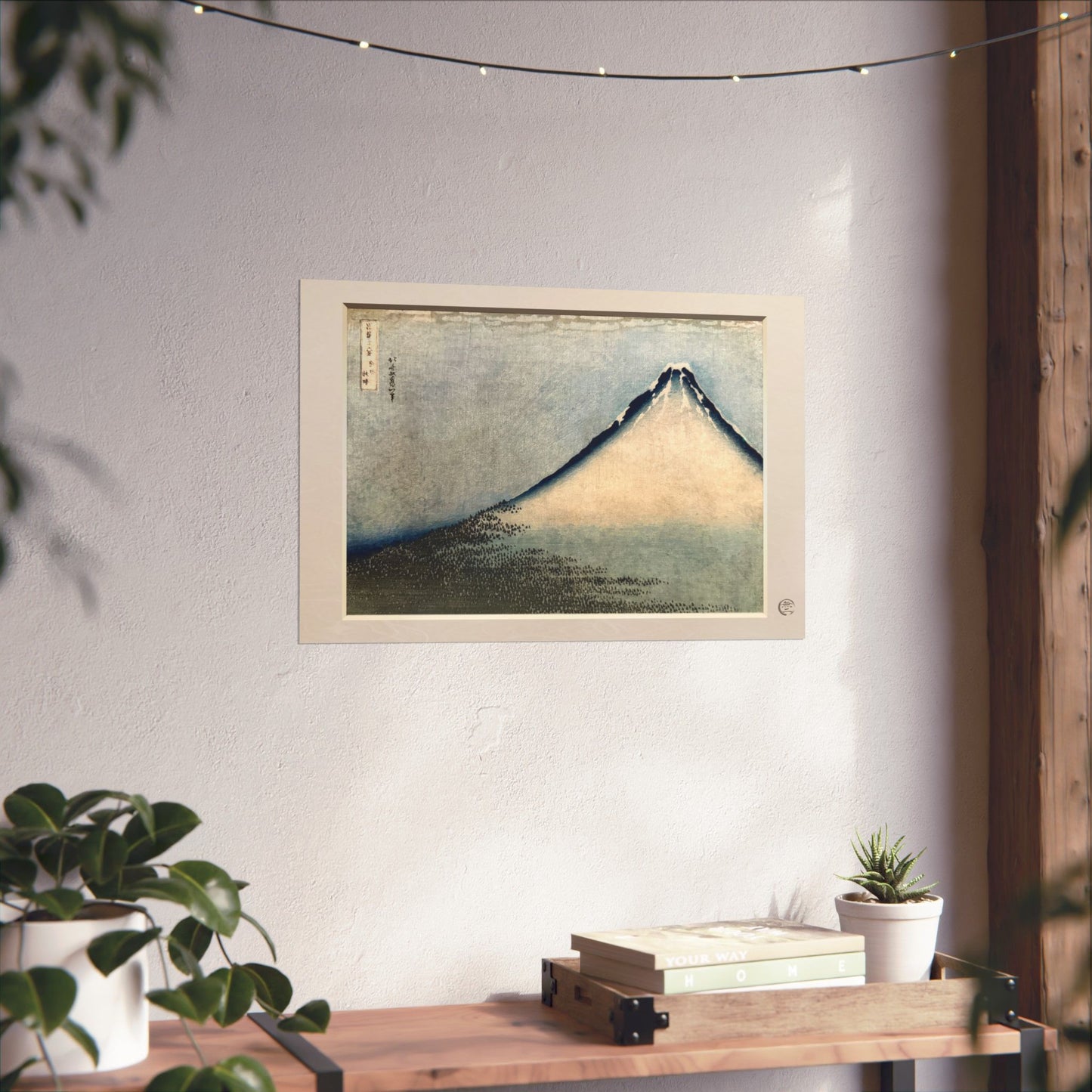 Hokusai Fuji at Clear Weather Ukiyo-e Poster - White Fuji Wall Art, 3D Framed Effect Print | RHC MU-NI Japan