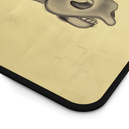 Nagasawa Rosetsu Bull and Cute Puppy Desk Mat - Remastered Japanese Art Large Mousepad | MU-NI Japan