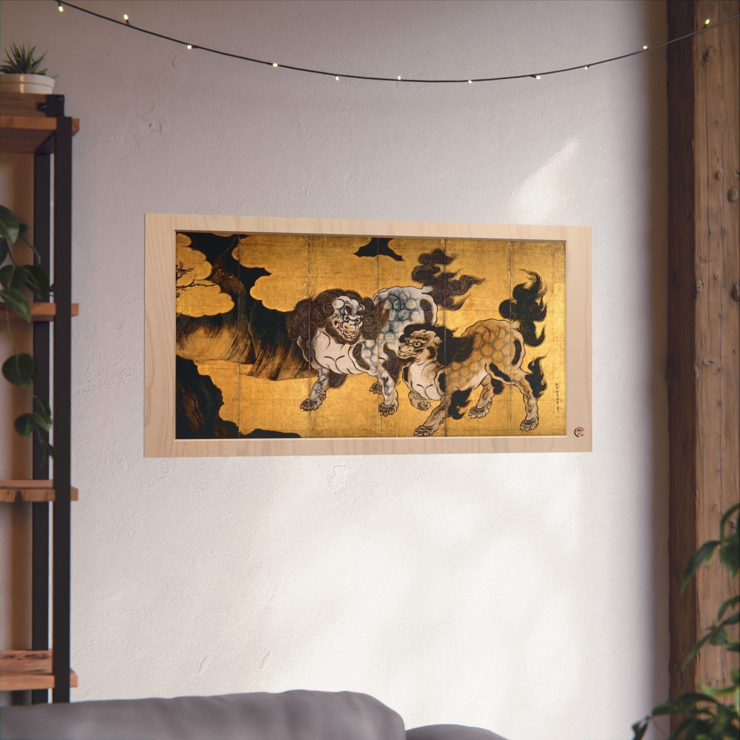 Kano Eitoku | Karajishi Art Print- Japanese Traditional Guardian Lions Poster | RHC MU-NI Japan