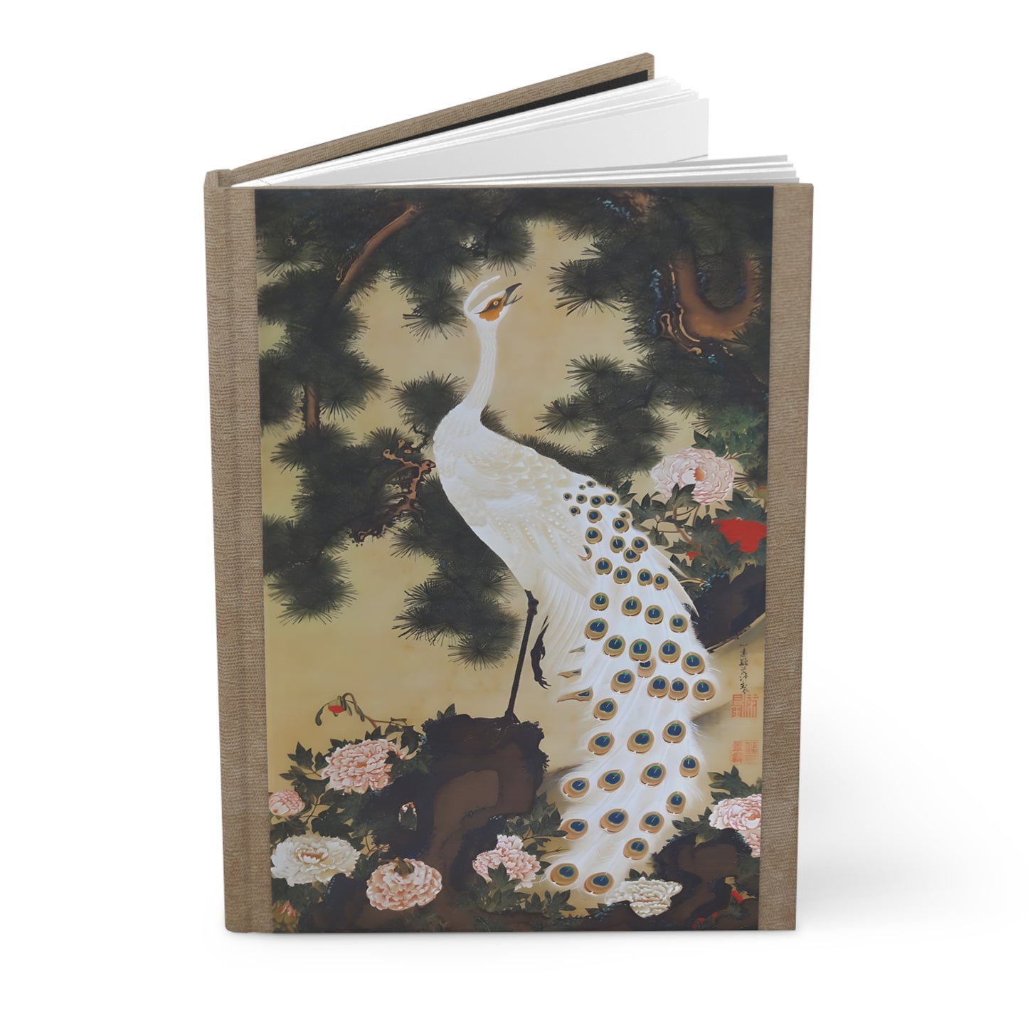 Ito Jakuchu Peacock and Phoenix Japanese Art Hardcover Journal Matte - Vintage Ukiyo-e Writing Notebook | RHC 014 MU-NI Japan