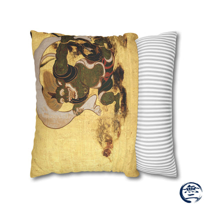 Tawaraya Sotatsu Fajin Raijin Faux Suede Pillow Case | RHC MU-NI Japan