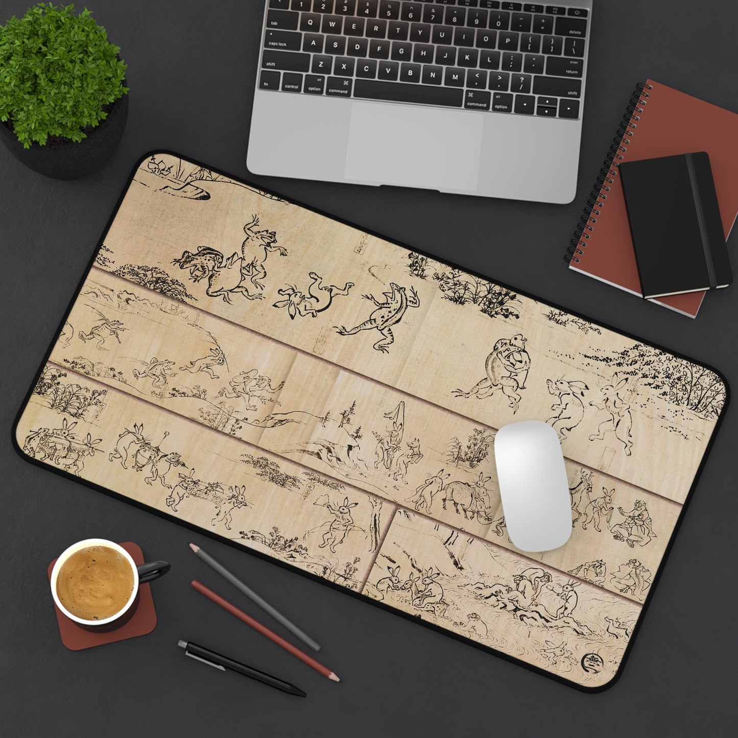 Choju-giga Desk Mat - Wood Grain Style Print Large Mousepad | RHC MU-NI Japan