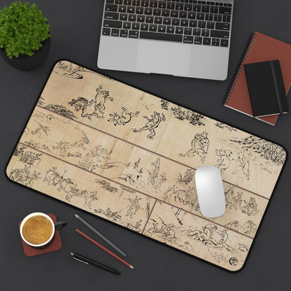 Choju-giga Desk Mat - Wood Grain Style Print Large Mousepad | RHC MU-NI Japan