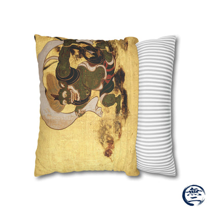 Tawaraya Sotatsu Fajin Raijin Faux Suede Pillow Case | RHC MU-NI Japan