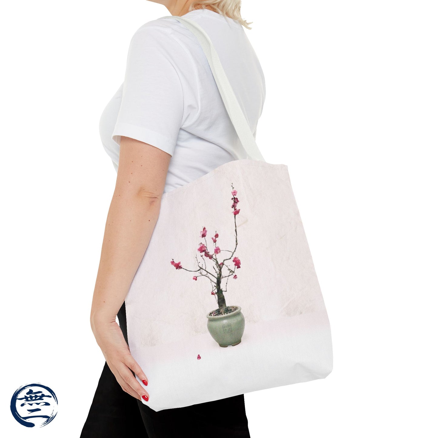 Japanese Red Plum Bonsai Tote Bag - Zen Aesthetic All-Over Print Handbag, Abstract Japandi Art Spring Floral Gift PL1D | MU-NI Japan