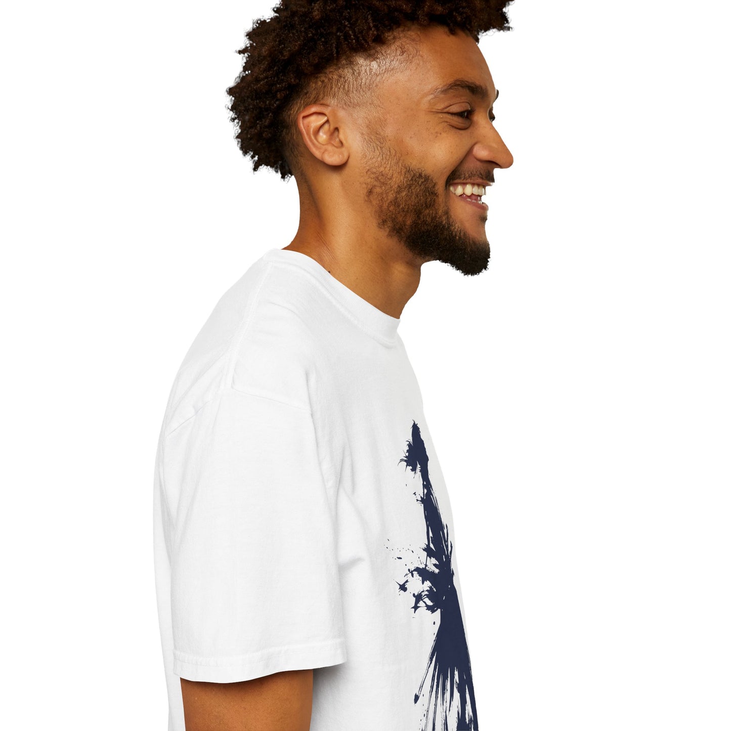 Minimalist Samurai Silhouette Zen T-Shirt - Japanese Calligraphy Kanji Shodo Art - One and Only Garment-Dyed Tee SR2T | MU-NI Japan