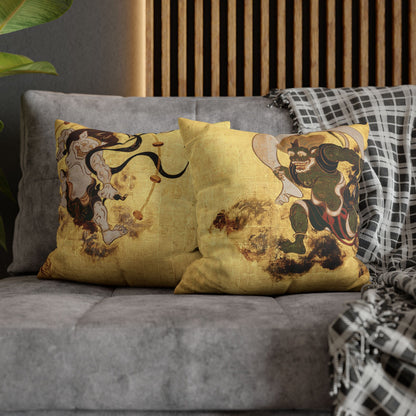 Tawaraya Sotatsu Fajin Raijin Faux Suede Pillow Case | RHC MU-NI Japan
