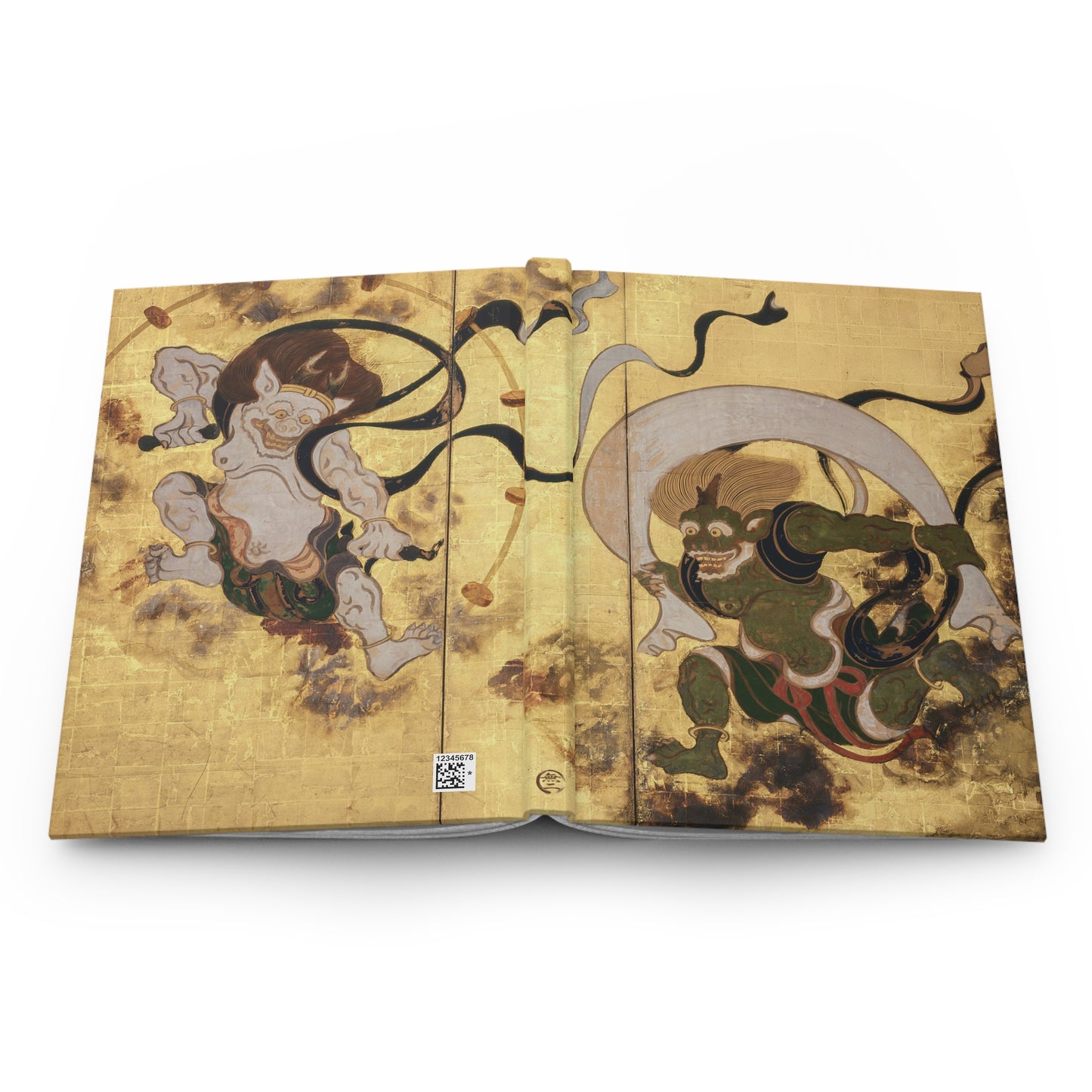 Tawaraya Sotatsu Fujin Raijin Japanese Art Hardcover Journal Matte - Vintage Gold Zen Gods Notebook | RHC 023 MU-NI Japan