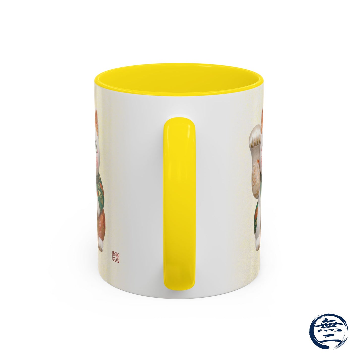 Shin-Maneki neko Modern Kimekomi Decor Style Mug (11oz) | Odd-Eye & Smile Dual Design- Beckon Wealth and Prosperity NK2M | MU-NI Japan