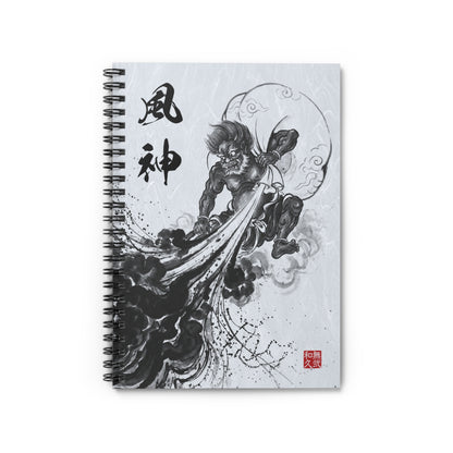 Fujin Japanese Sumi-e Ink Art Style Spiral Notebook - New Difinition of Wind God, Towards a Realm of Flow FJ2I | MU-NI Japan