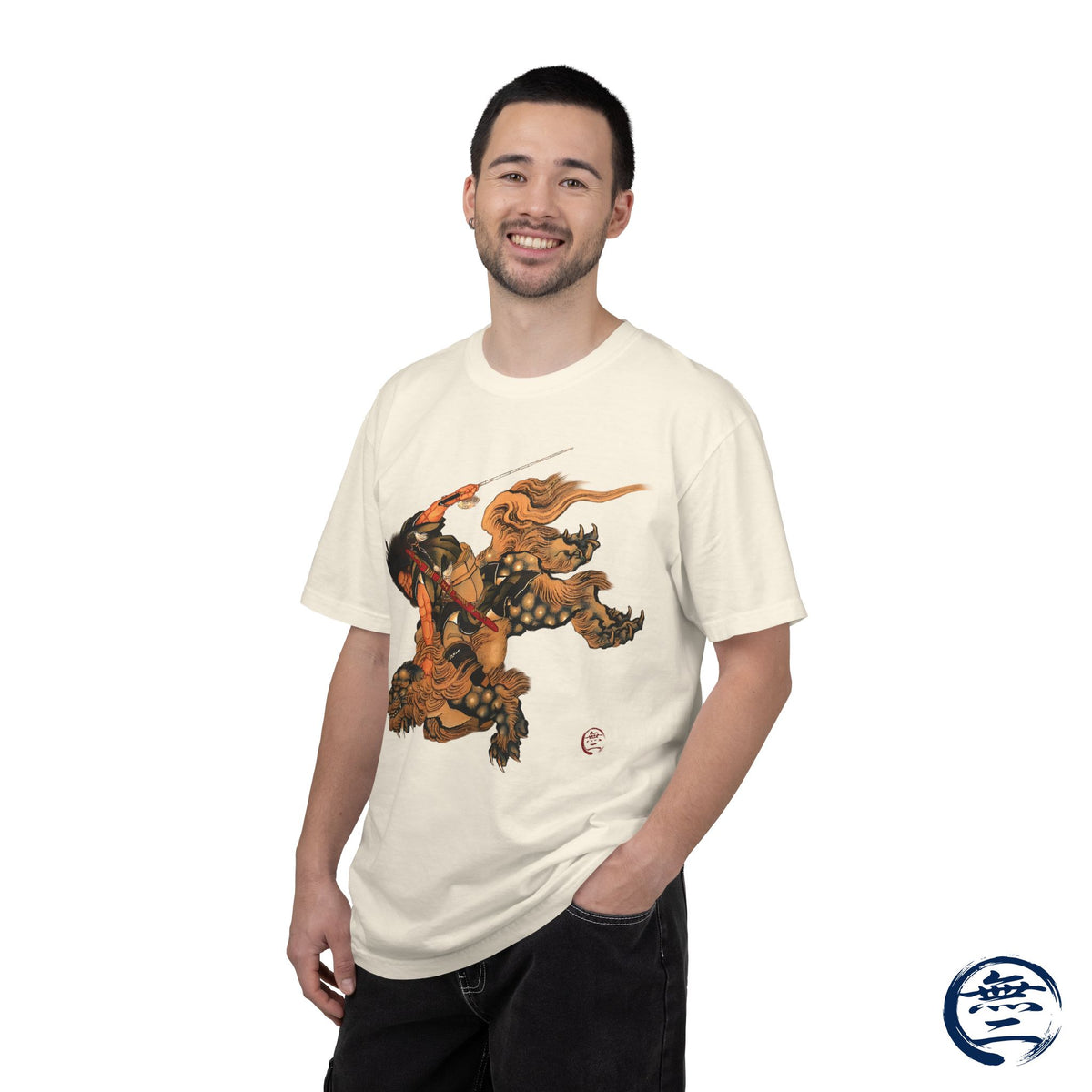 Hokusai Shoki Riding Shishi Lion T-Shirts - The Demon Queller Authentic Japanese Hero | MU-NI Japan