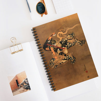 Hokusai Shoki Demon Queller Spiral Notebook - Japanese Ancient Hero and Beast Art Journal | MU-NI Japan