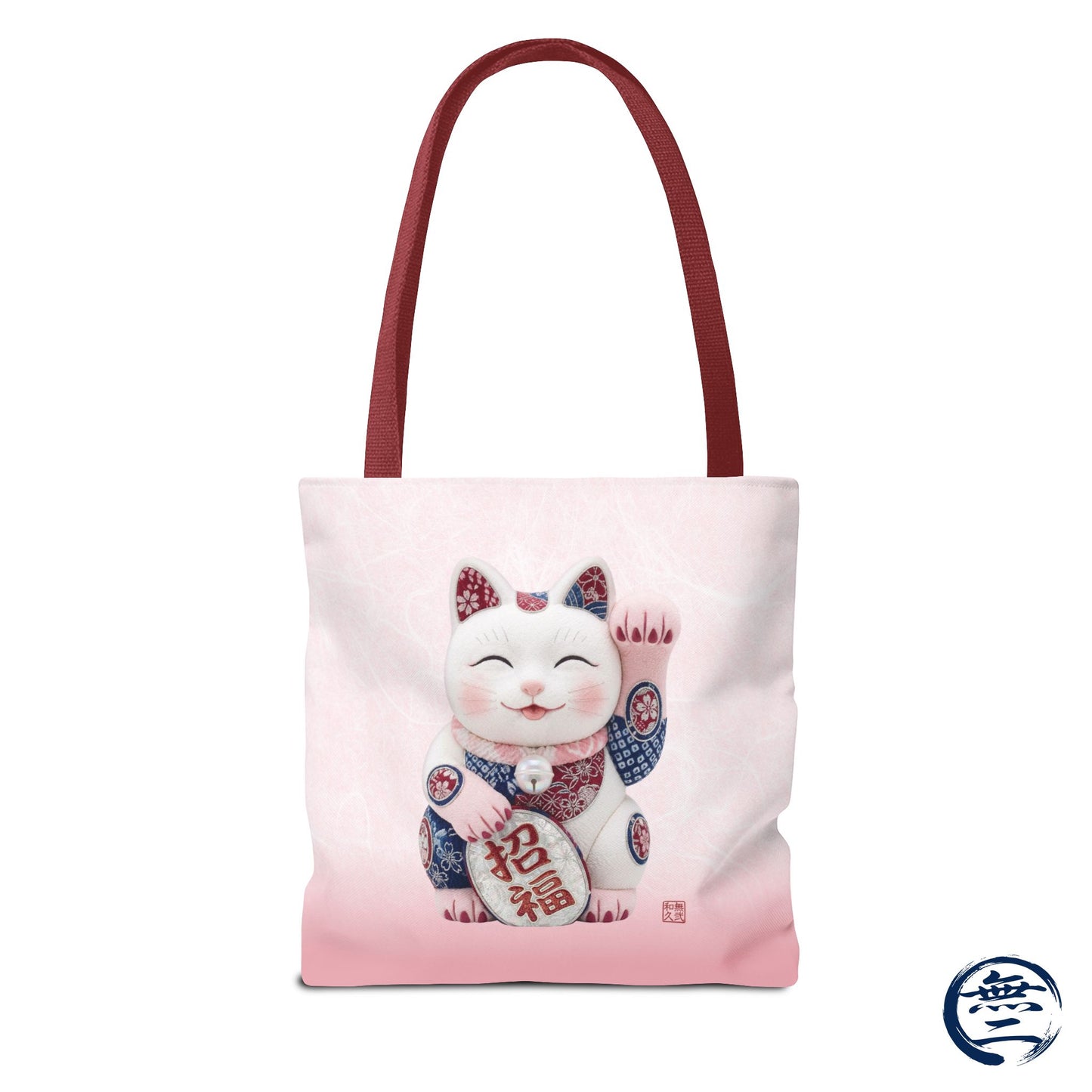 Shin-Maneki neko Modern Kimekomi Decor Style Tote Bag | Kawaii Odd-Eye & Smile Dual Design- Beckon Health and Happiness MS2D | MU-NI Japan