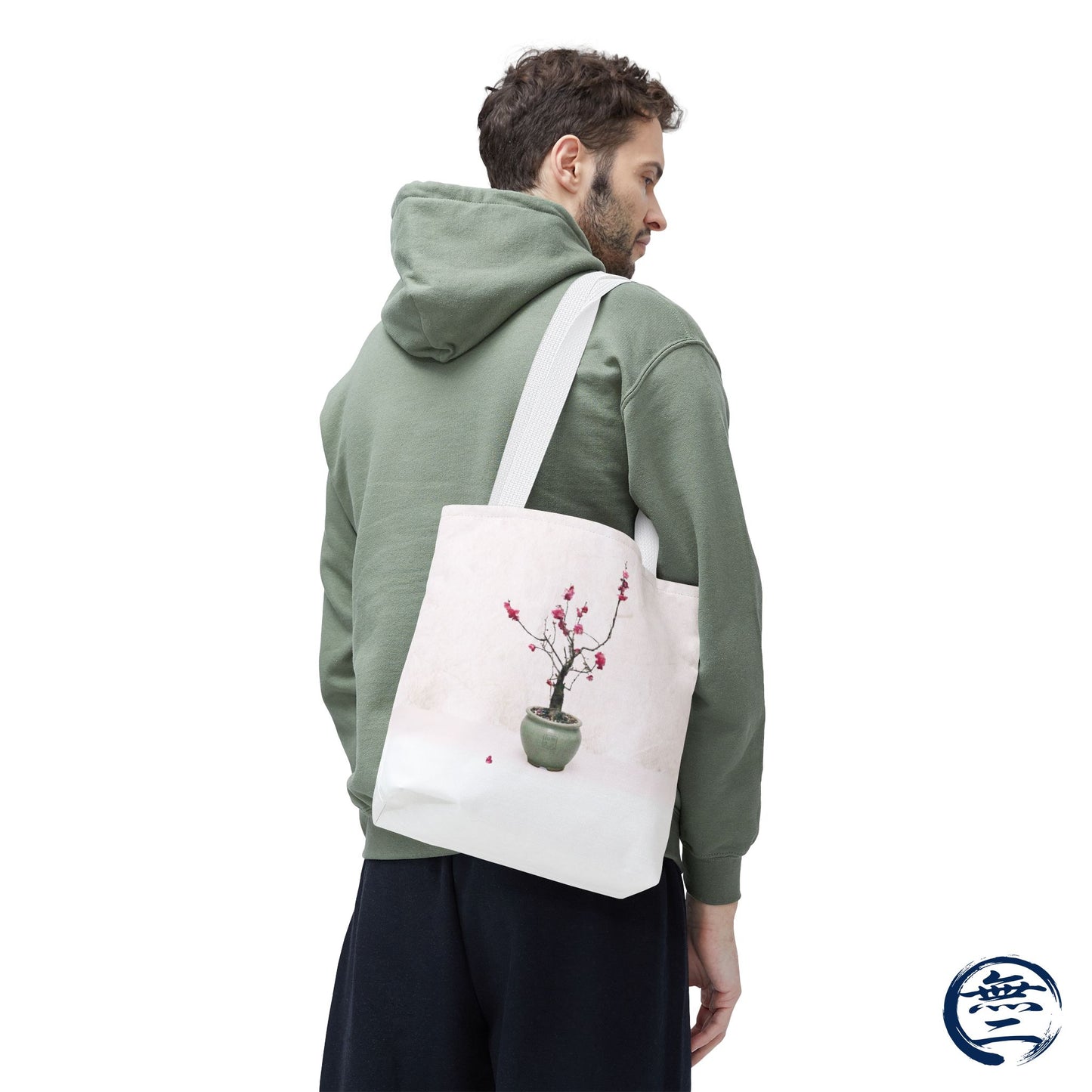 Japanese Red Plum Bonsai Tote Bag - Zen Aesthetic All-Over Print Handbag, Abstract Japandi Art Spring Floral Gift PL1D | MU-NI Japan