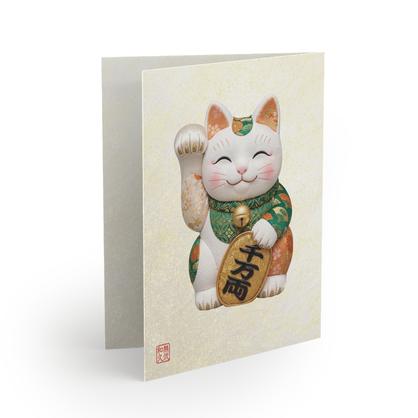 Shin-Maneki neko Modern Kimekomi Decor Style Premium Greeting Cards (8,16.24pcs) - Beckon Wealth and Prosperity Postcards MK2P | MU-NI Japan