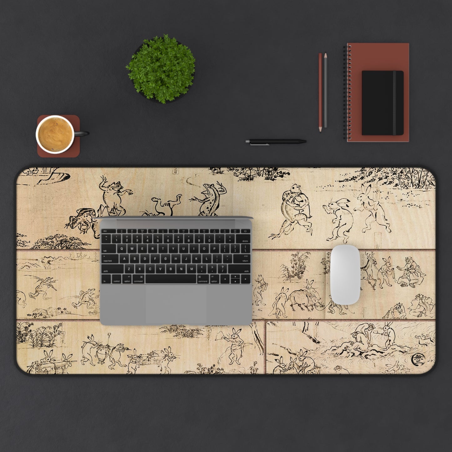 Choju-giga Desk Mat - Wood Grain Style Print Large Mousepad | RHC MU-NI Japan
