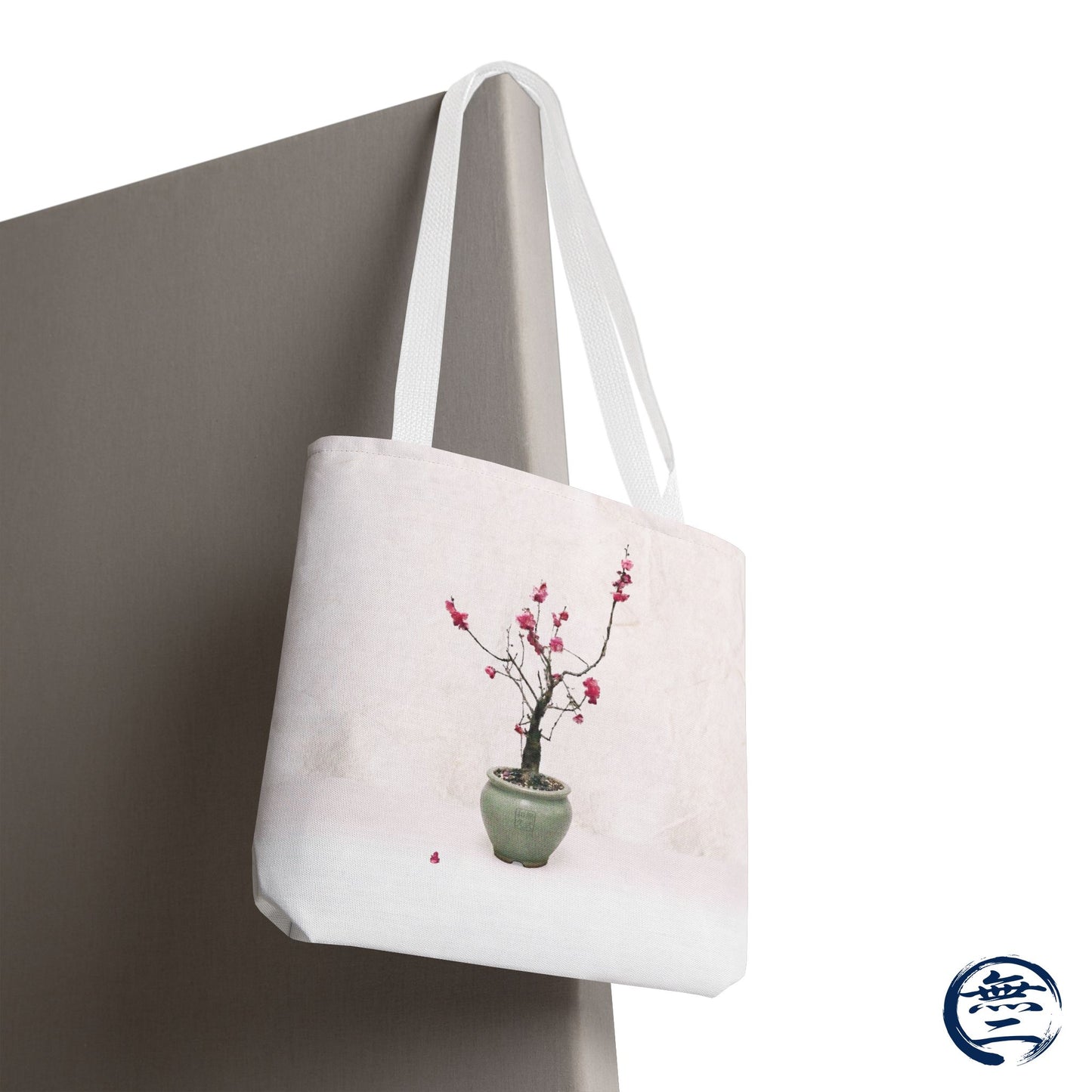 Japanese Red Plum Bonsai Tote Bag - Zen Aesthetic All-Over Print Handbag, Abstract Japandi Art Spring Floral Gift PL1D | MU-NI Japan