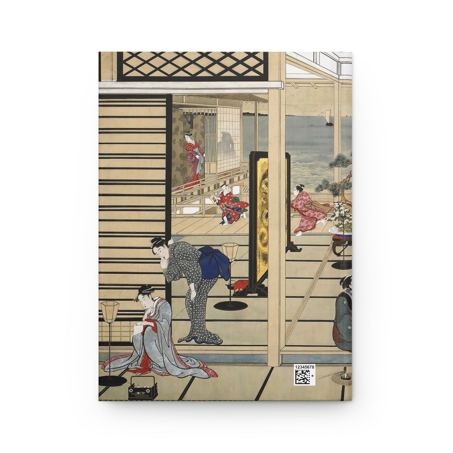 Utamaro Moonline Shinagawa Ukiyo-e Hardcover Journal Matte - Vintage Japanese Art Notebook Writing Diary | RHC 018 MU-NI Japan