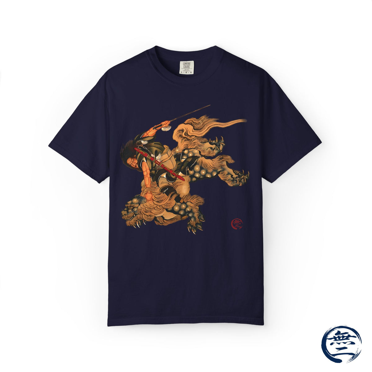 Hokusai Shoki Riding Shishi Lion T-Shirts - The Demon Queller Authentic Japanese Hero | MU-NI Japan