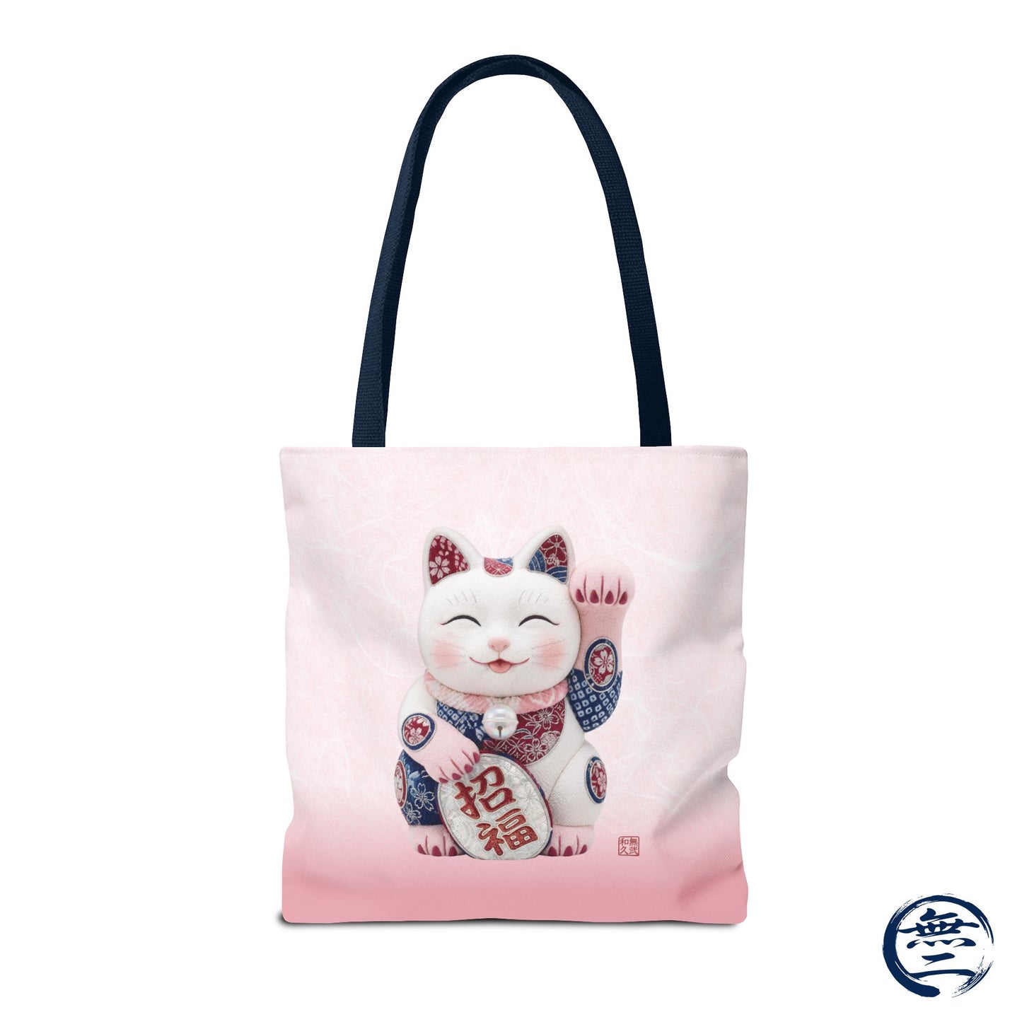 Shin-Maneki neko Modern Kimekomi Decor Style Tote Bag | Kawaii Odd-Eye & Smile Dual Design- Beckon Health and Happiness MS2D | MU-NI Japan