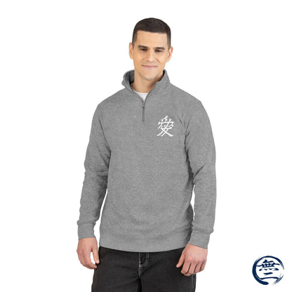 Naoe Kanetsugu Minimalist Kanji Love Samurai Unisex Fleece Pullover (Embroidery) | MU-NI Japan　　　