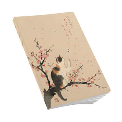 Japanese Calico Cat Cherry Blossom Softcover Journal | MU-NI Japan