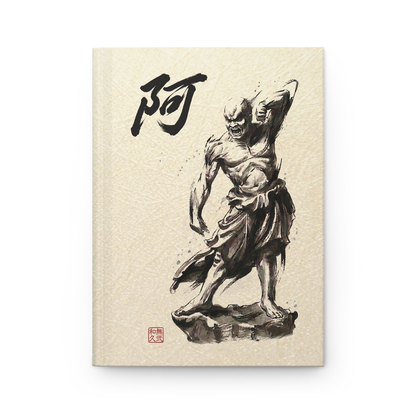 Zen Nioh Guardians Hardcover Journal - Minimalist Japanese Sumi-e Style - A-Un Buddhist Protector Spiritual Stationery NI2J | MU-NI Japan