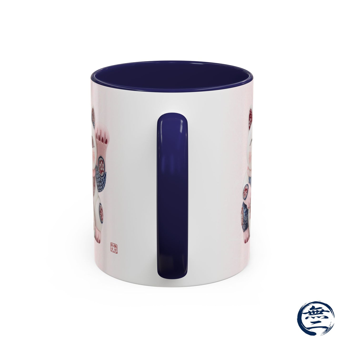 Shin-Maneki neko Modern Kimekomi Decor Style Mug (11oz) | Odd-Eye & Smile Dual Design- Beckon Health and Happiness MS2M | MU-NI Japan