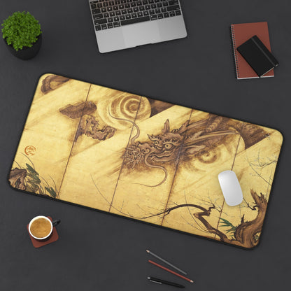 Kano School Sanraku Japanese Dragon - Screen Art Desk Mat  Vintage Art Mousepad | RHC MU-NI Japan