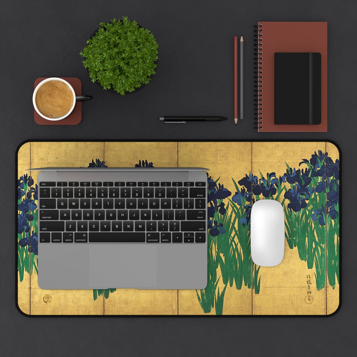 Ogata Korin's Irises Screen Art Desk Mat - 3sizes, Gaming Mouse Pad | RHC 072 MU-NI Japan