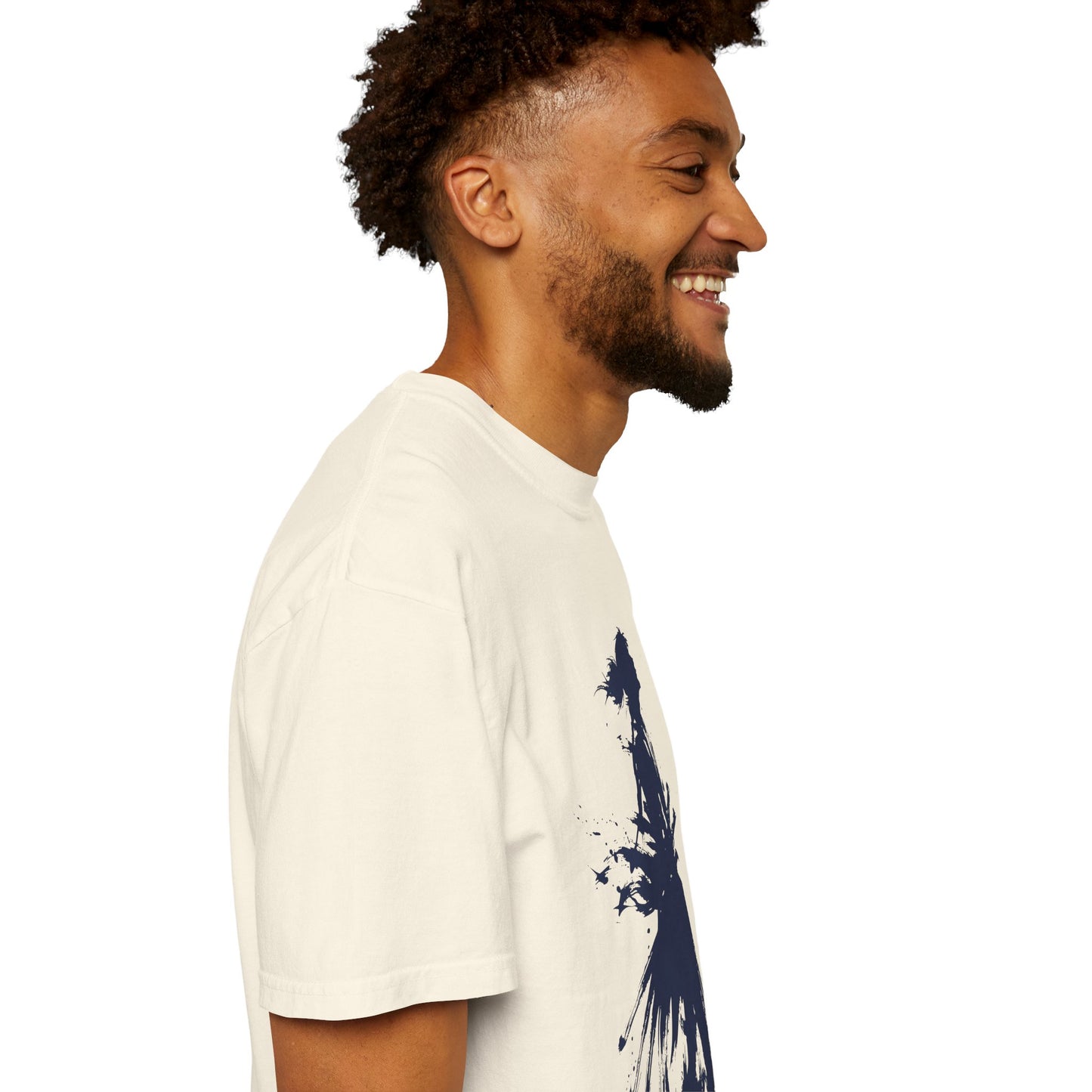 Minimalist Samurai Silhouette Zen T-Shirt - Japanese Calligraphy Kanji Shodo Art - One and Only Garment-Dyed Tee SR2T | MU-NI Japan
