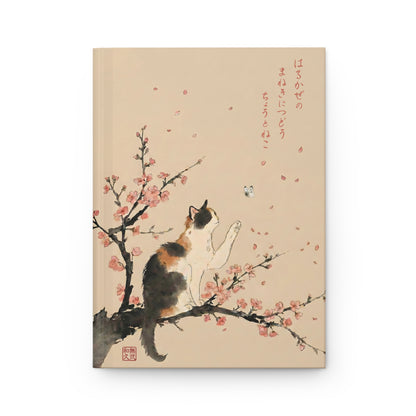 Japanese Calico Cat & Sakura Cherry Blossom Hardcover Notebook - Gift for Cat Lovers | CC1J MU-NI Japan