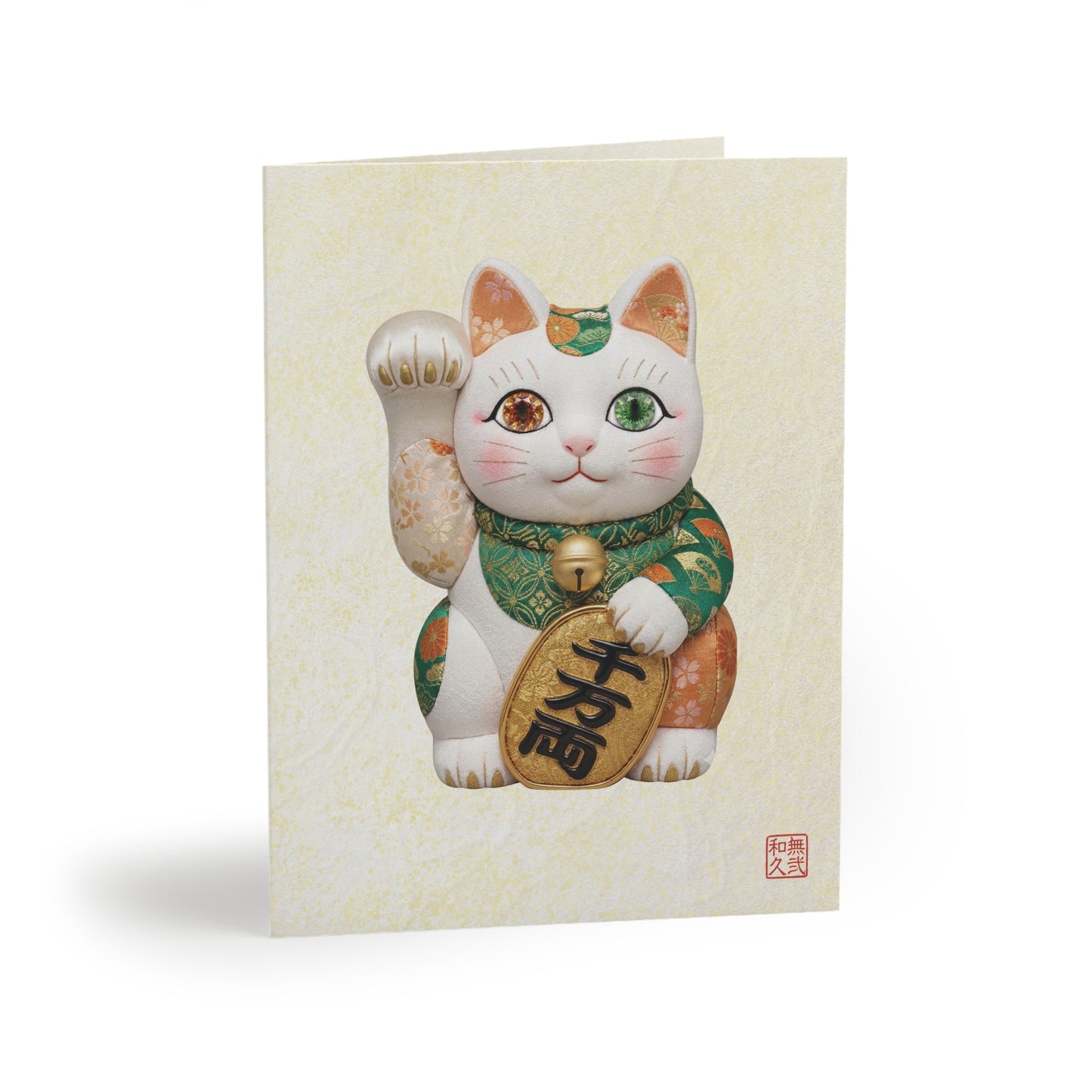 Shin-Maneki neko Modern Kimekomi Decor Style Premium Greeting Cards (8,16.24pcs) - Beckon Wealth and Prosperity Postcards MK2P | MU-NI Japan