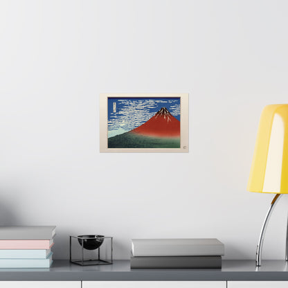 Hokusai Red Fuji Wall Art Poster - Fine Wind Clear Morning Ukiyo-e Woodblock Print  | RHC MU-NI Japan