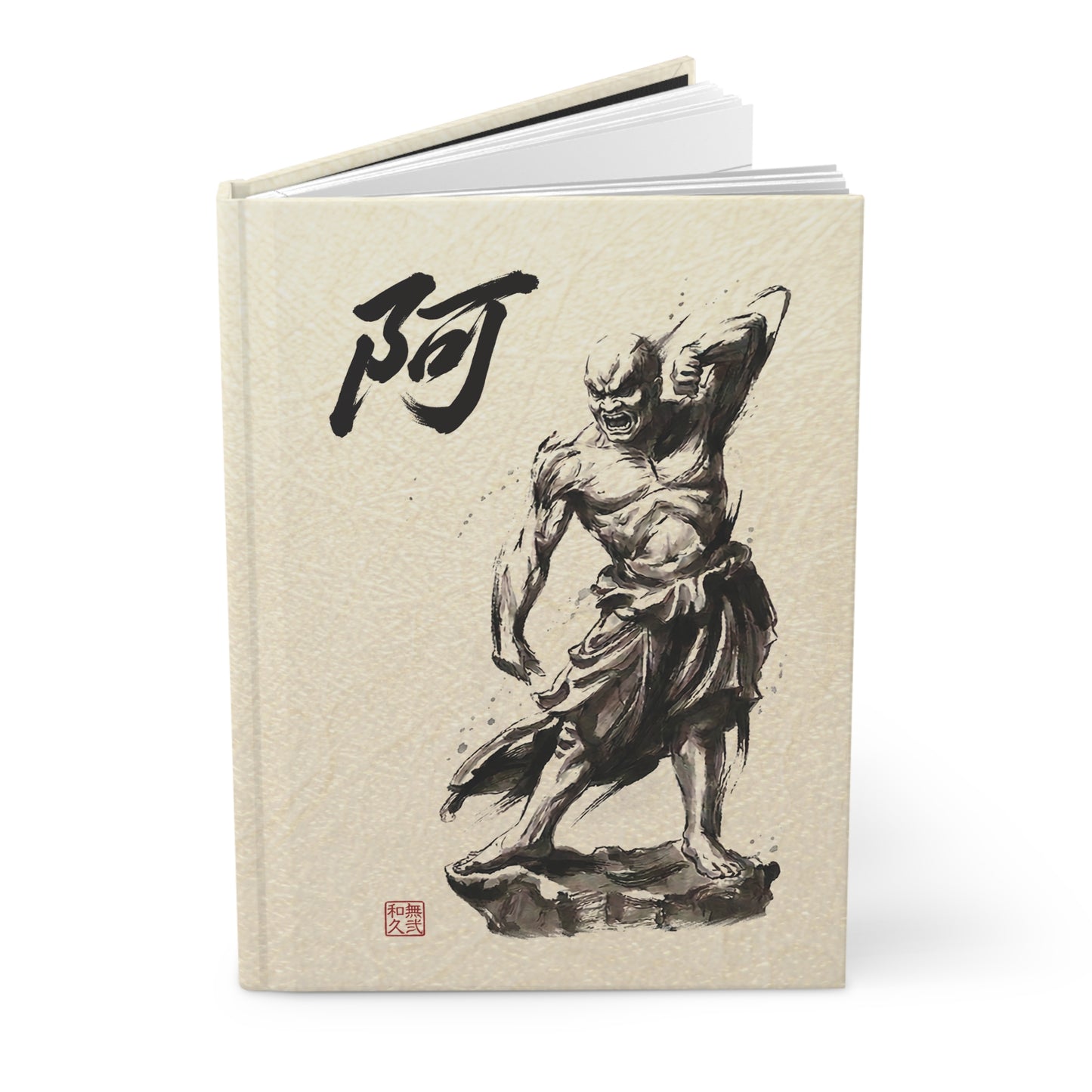 Zen Nioh Guardians Hardcover Journal - Minimalist Japanese Sumi-e Style - A-Un Buddhist Protector Spiritual Stationery NI2J | MU-NI Japan