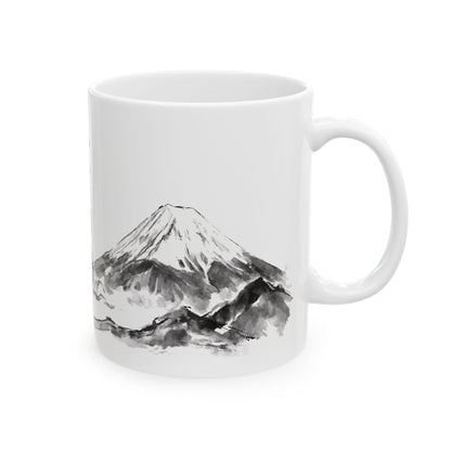 Phoenix Houou Mount Fuji Ceramic Mug - Ink Brush Art Coffee Cup | HF1L MU-NI Japan