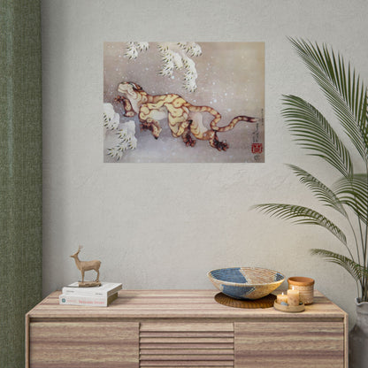Hokusai Tiger in the Snow Matte Art Print - The Soul of Japanese Greatest Artist Poster | RHC MU-NI Japan