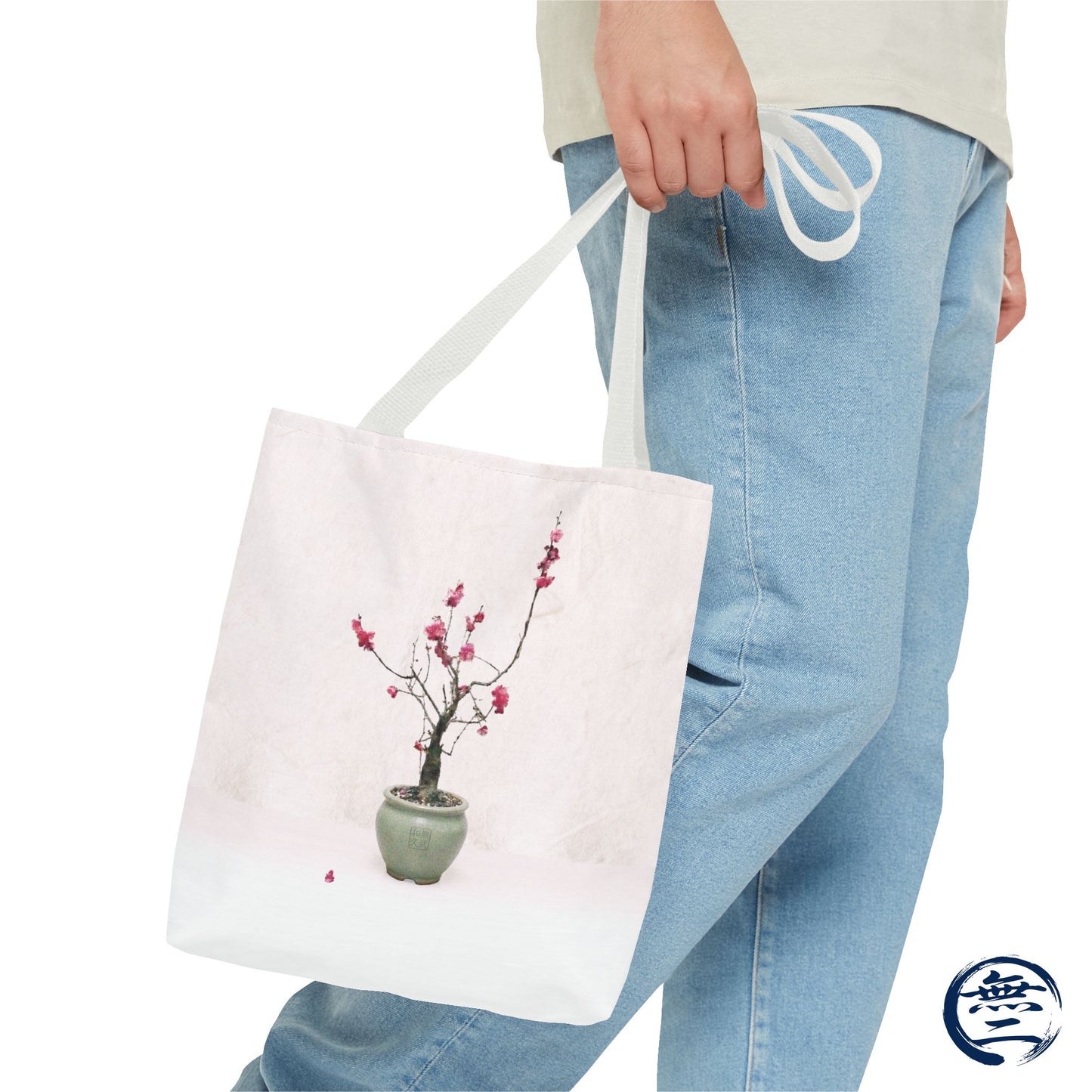 Japanese Red Plum Bonsai Tote Bag - Zen Aesthetic All-Over Print Handbag, Abstract Japandi Art Spring Floral Gift PL1D | MU-NI Japan