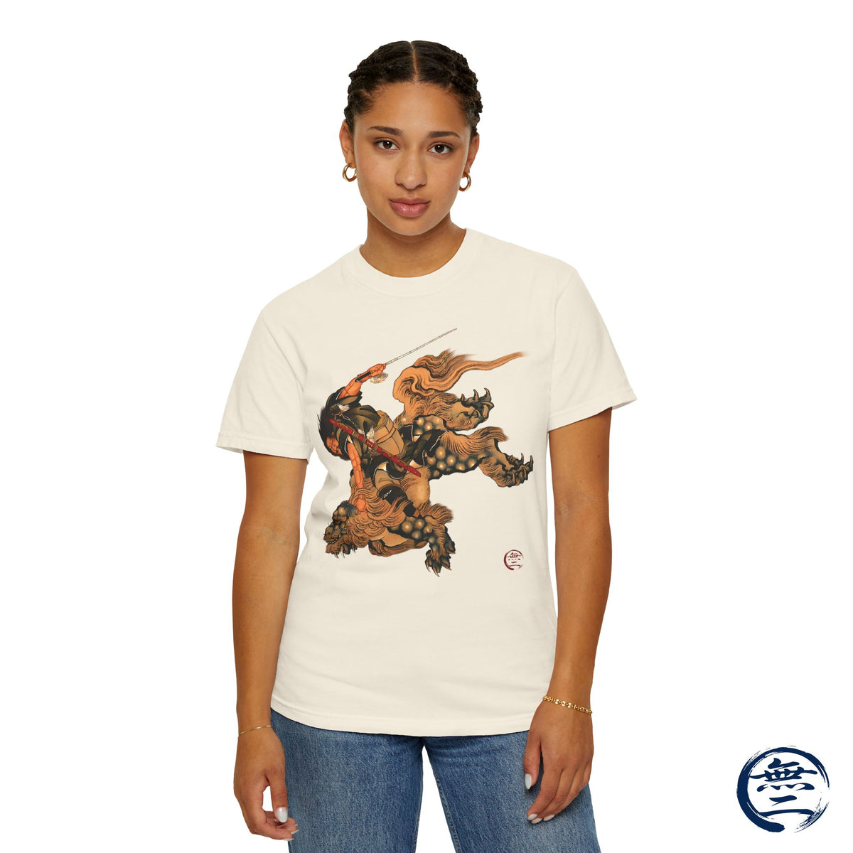 Hokusai Shoki Riding Shishi Lion T-Shirts - The Demon Queller Authentic Japanese Hero | MU-NI Japan
