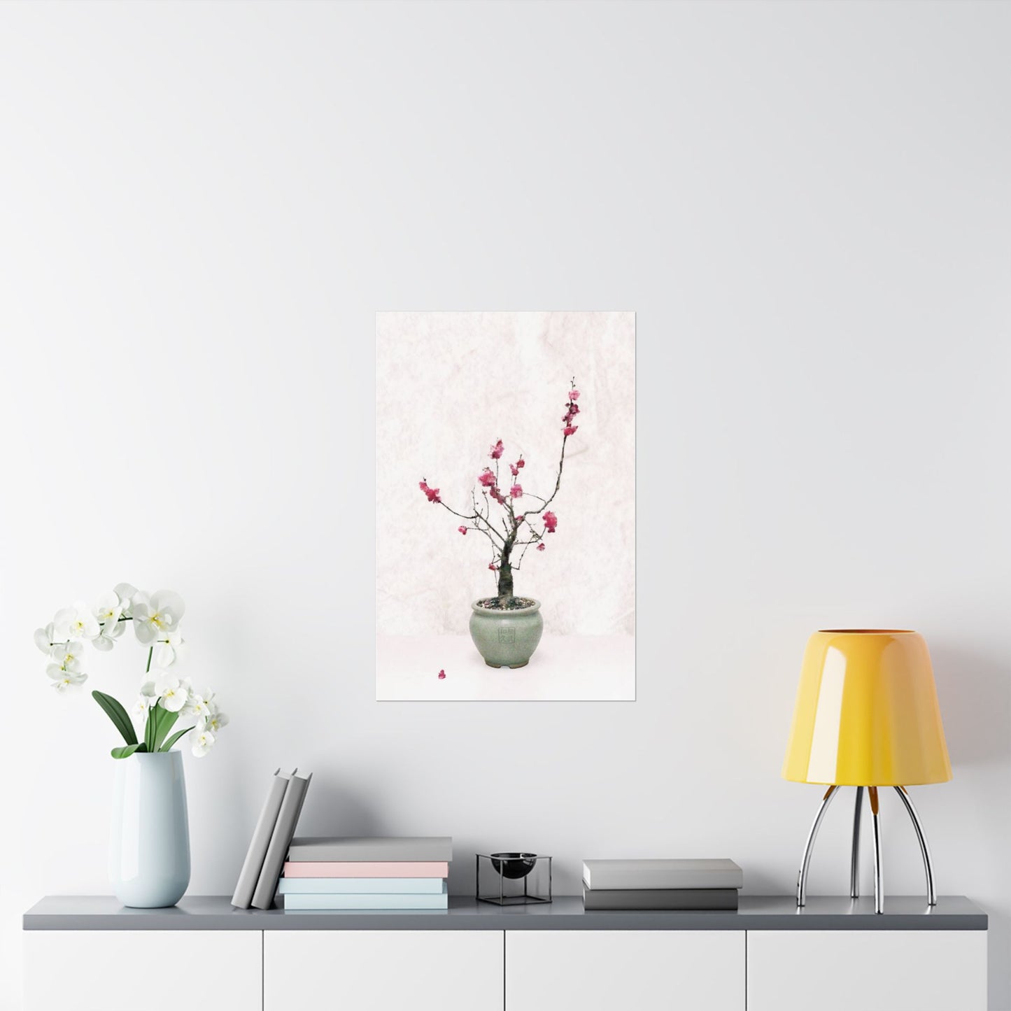 Japanese Red Plum Blossom Bonsai Art Matte Vertical Poster - Zen Botanical Decor, Minimalist Japandi Wall Art, Spring Gift PL1K|MU-NIJapan