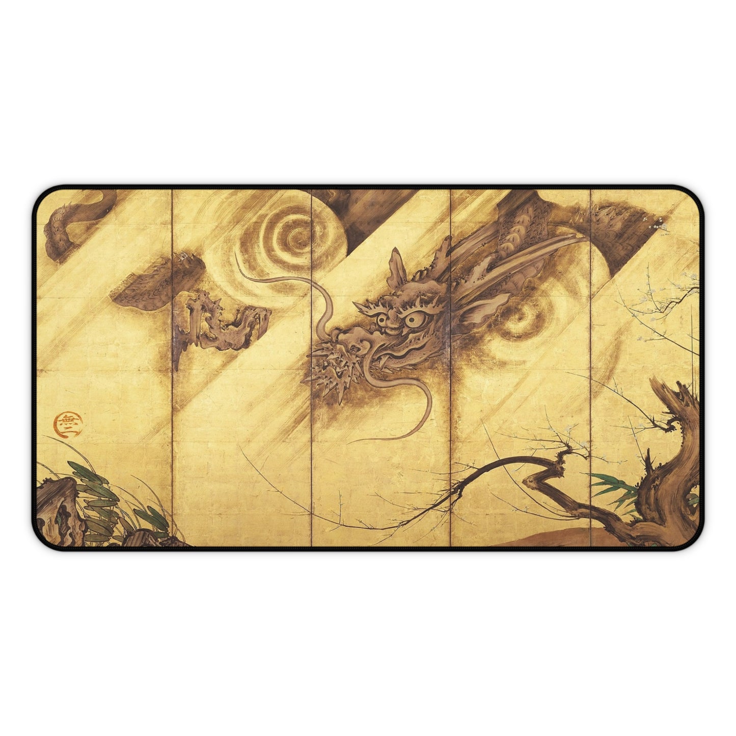 Kano School Ancient Japanese Dragon - Screen Art Desk Mat  Vintage Art Mousepad | RHC MU-NI Japan