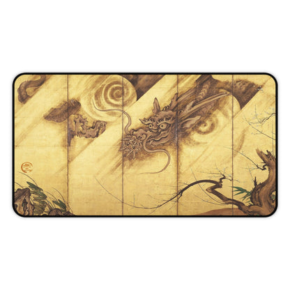 Kano School Sanraku Japanese Dragon - Screen Art Desk Mat  Vintage Art Mousepad | RHC MU-NI Japan