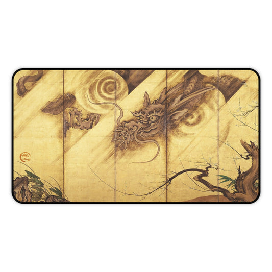 Kano School Sanraku Japanese Dragon - Screen Art Desk Mat  Vintage Art Mousepad | RHC MU-NI Japan