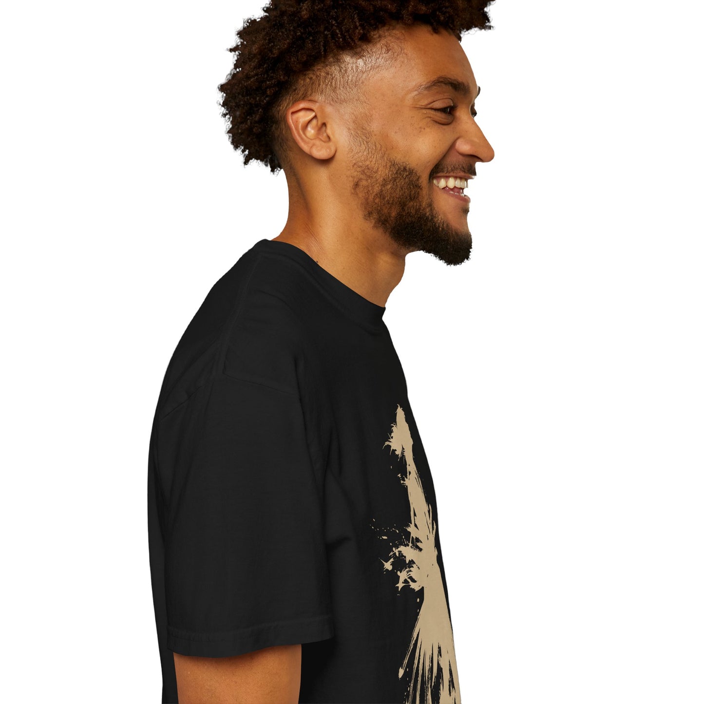 Minimalist Samurai Silhouette Zen T-Shirt - Japanese Calligraphy Kanji Shodo Art - One and Only Garment-Dyed Tee SR2U | MU-NI Japan