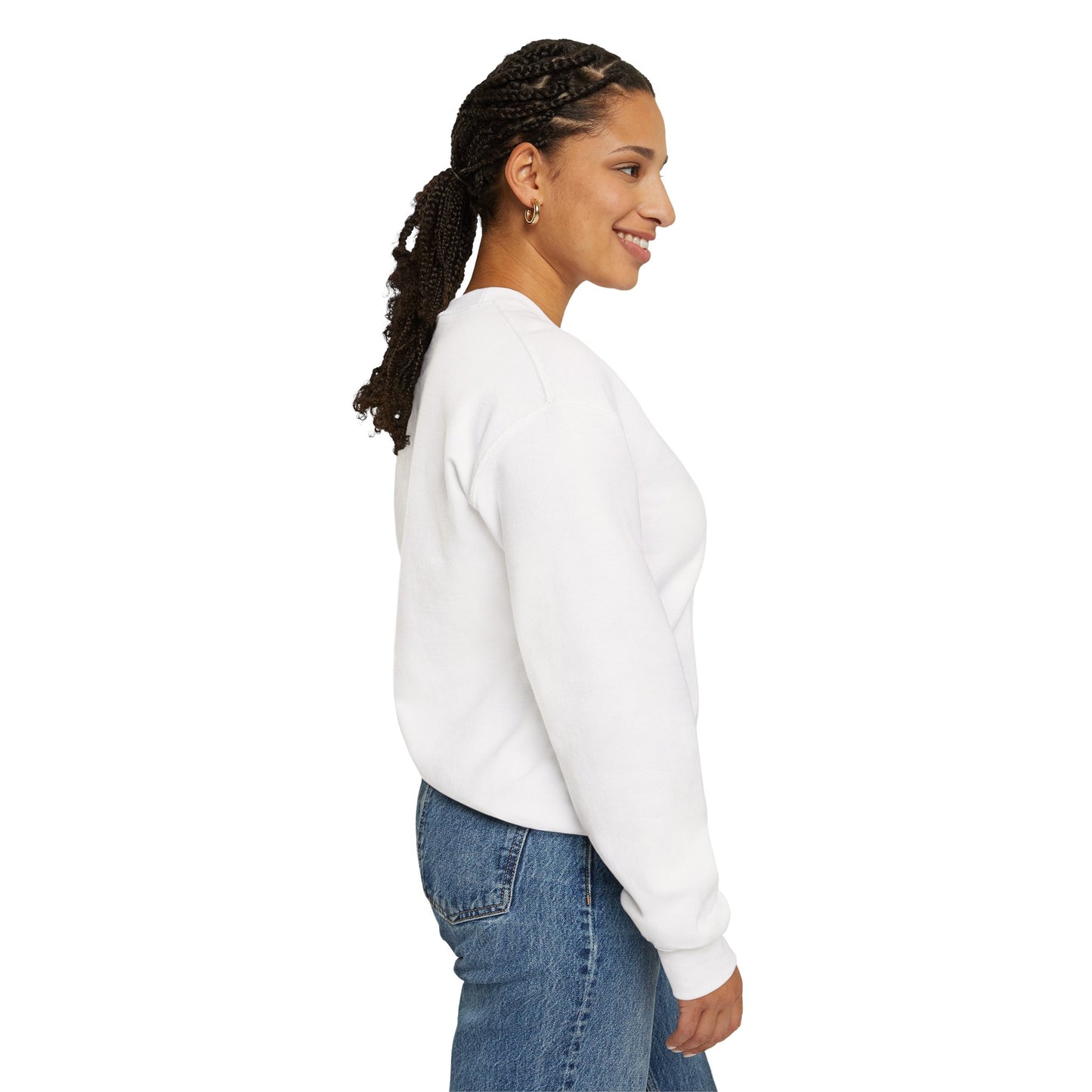 Minimalist Samurai Silhouette Unisex Crewneck Sweatshirt | "The One and Only" Shodo (Japanese Kanji Calligraphy),  SR2S | MU-NI Japan